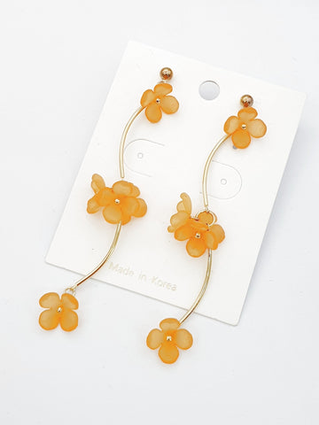 orange flowers earrings