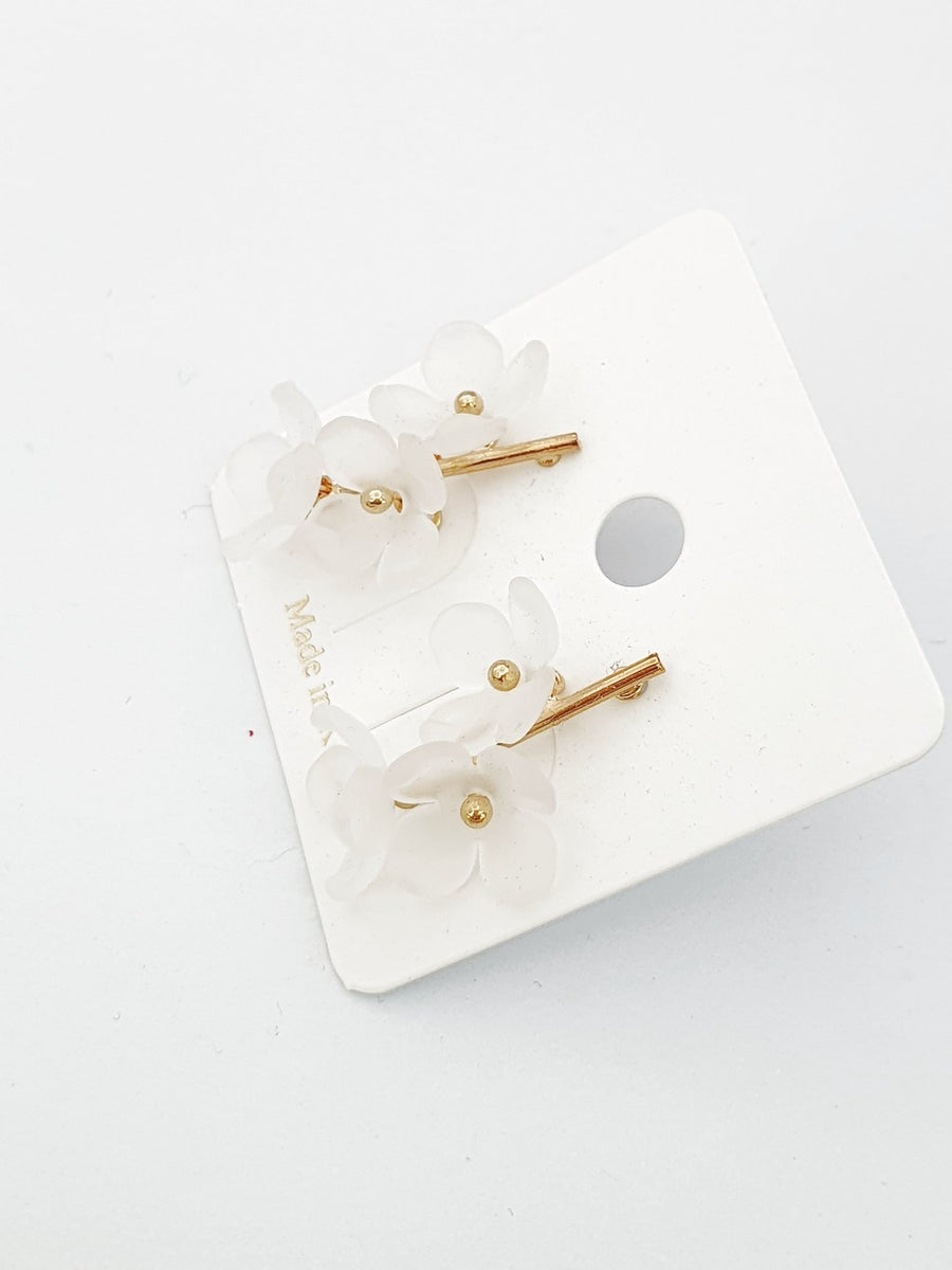 kayon white flower earrings professional gold