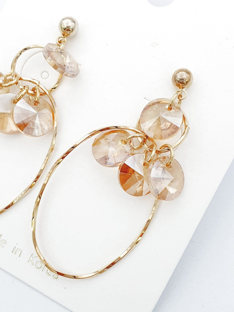 orange crystal earrings