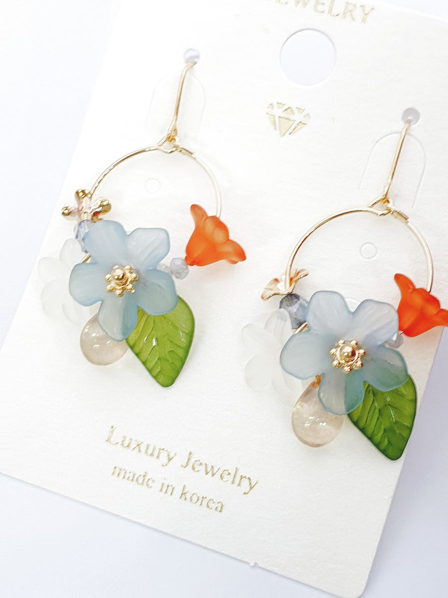 cute floral design earrings