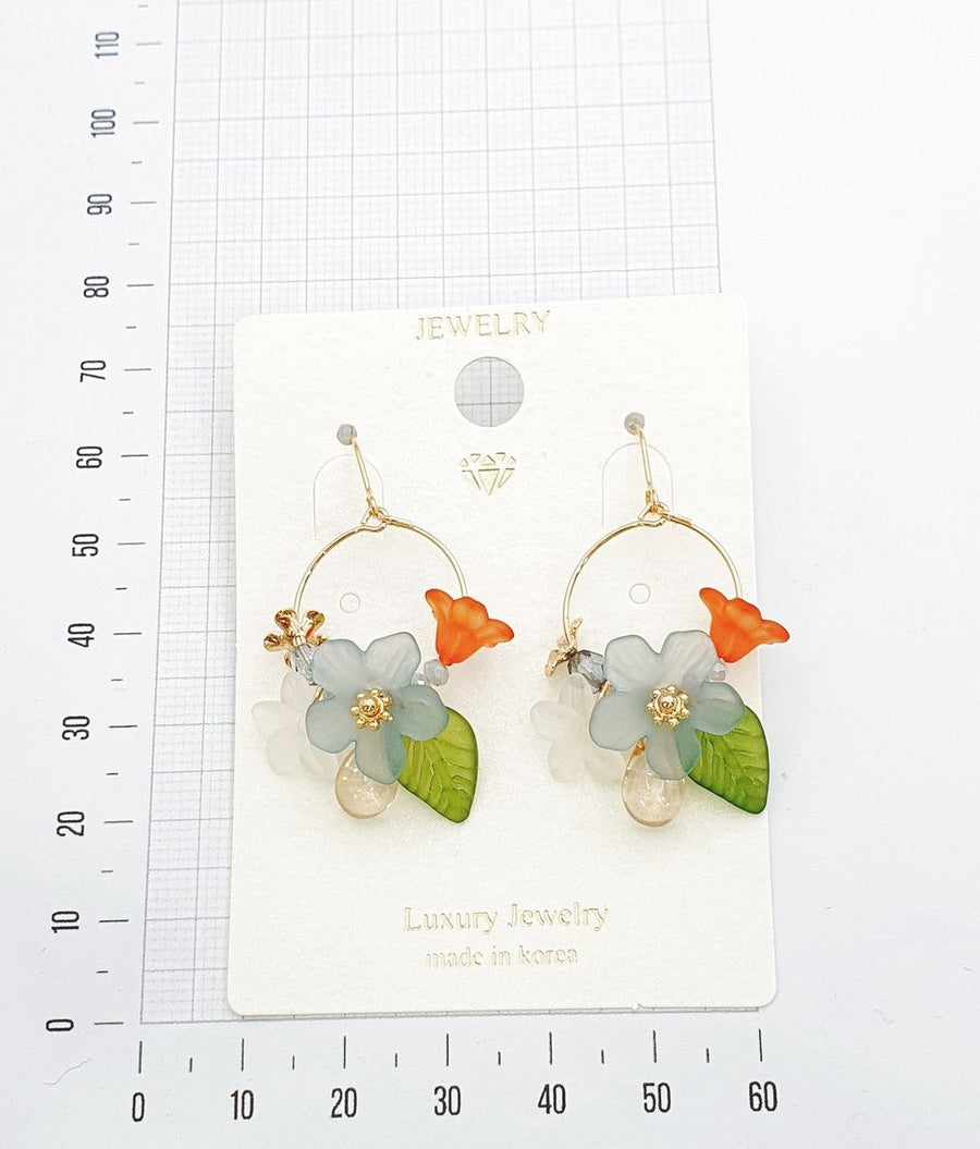 earrings with flower design