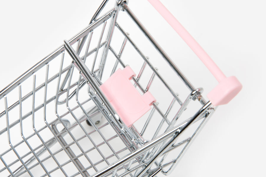 Mini Metal Shopping Cart for Desk Storage & Organization - Pink www.cutecrushco.com