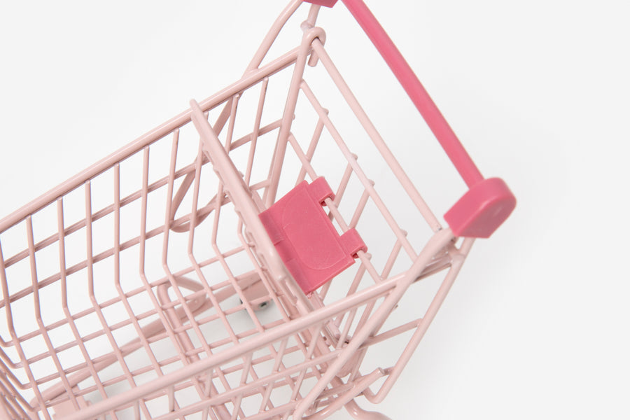 Mini Metal Shopping Cart for Desk Storage & Organization - Light Pink www.cutecrushco.com