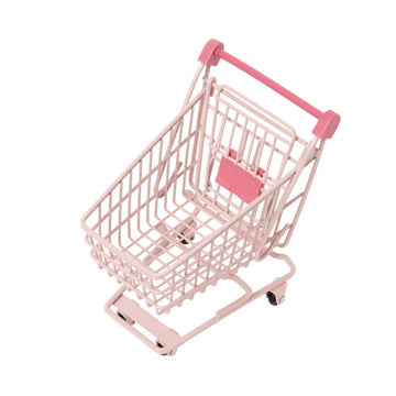 Mini Metal Shopping Cart for Desk Storage & Organization - Light Pink www.cutecrushco.com