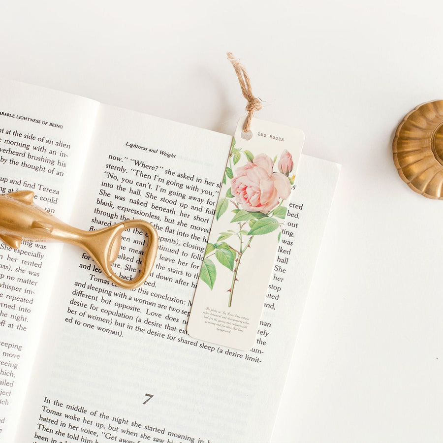 reading decoration rose bookmark