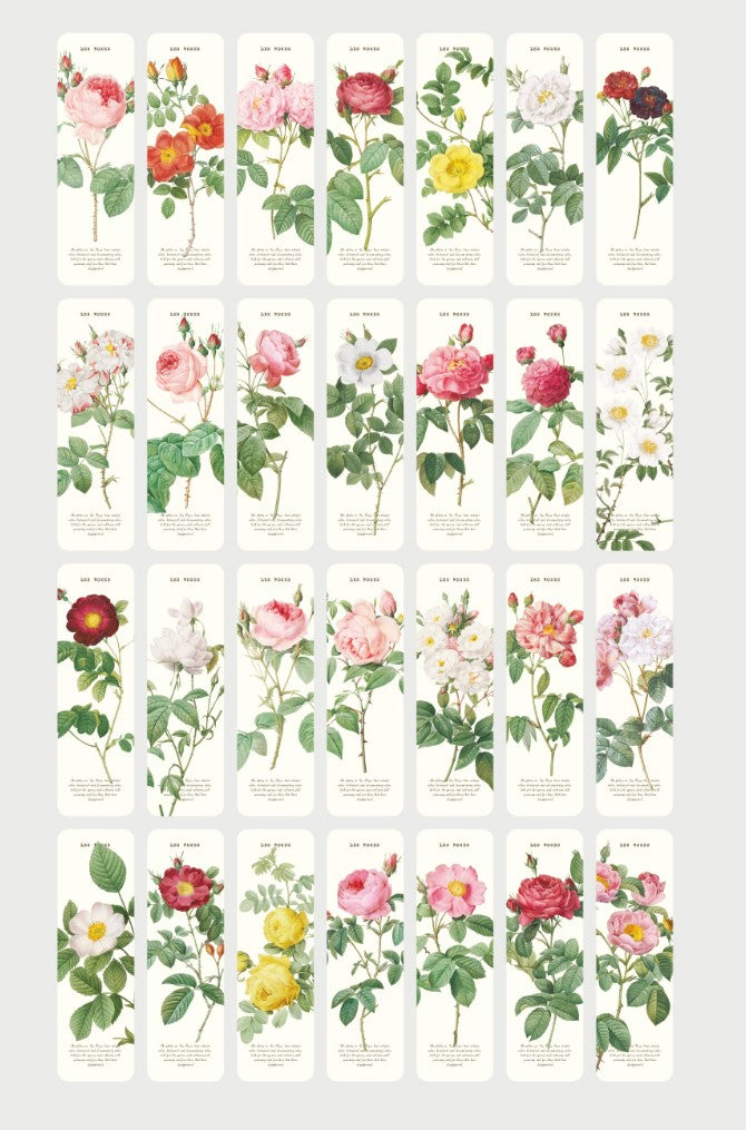 collection of rose bookmarks set