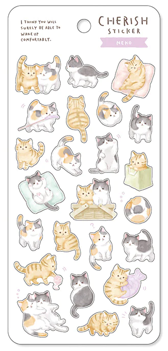 cute cat stickers aesthetic orange tabby calico gray cat