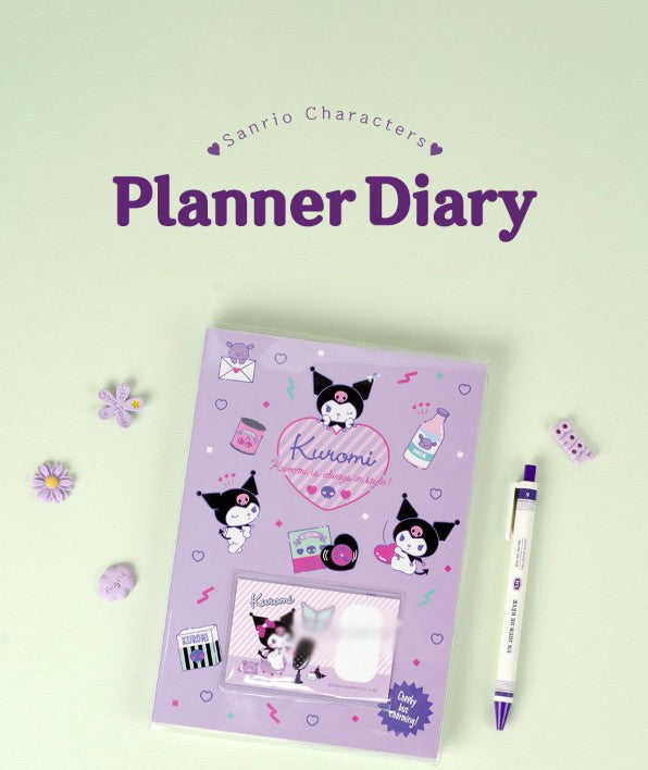 Sanrio Weekly Planner Grid Journal Notebook Kuromi Weekly Purple