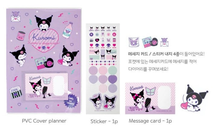 Sanrio Weekly Planner Grid Journal Notebook Kuromi Weekly Purple