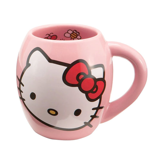 Official Sanrio Hello Kitty Oval Pink Ceramic Mug Cup 18oz