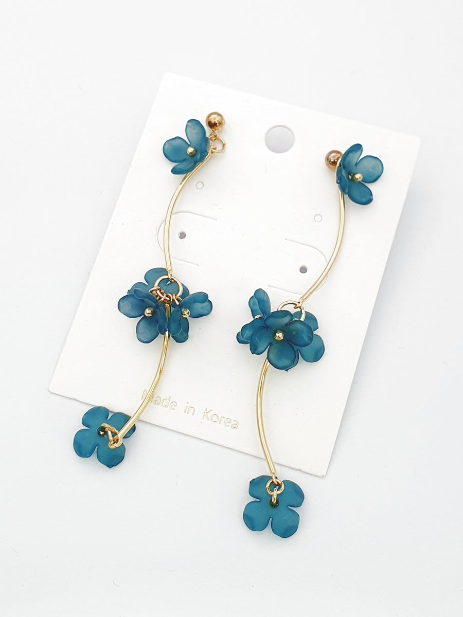 blue flowers earrings