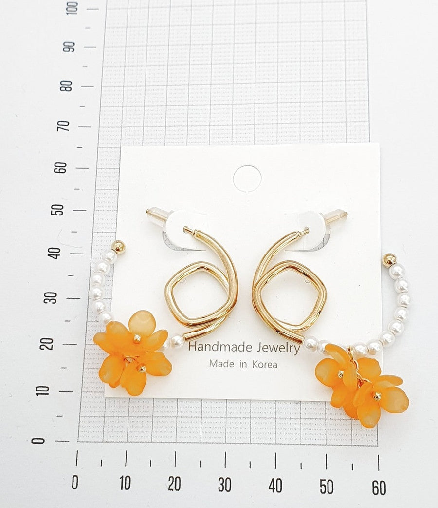 earrings with flowers