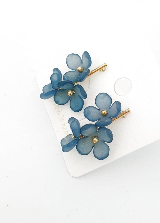 kayon blue flower floral earrings korea