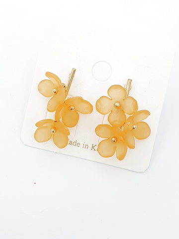 kayon summer gold yellow orange flower earrings