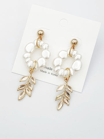 kayon gold olive leaf drop dangle earrings elegant