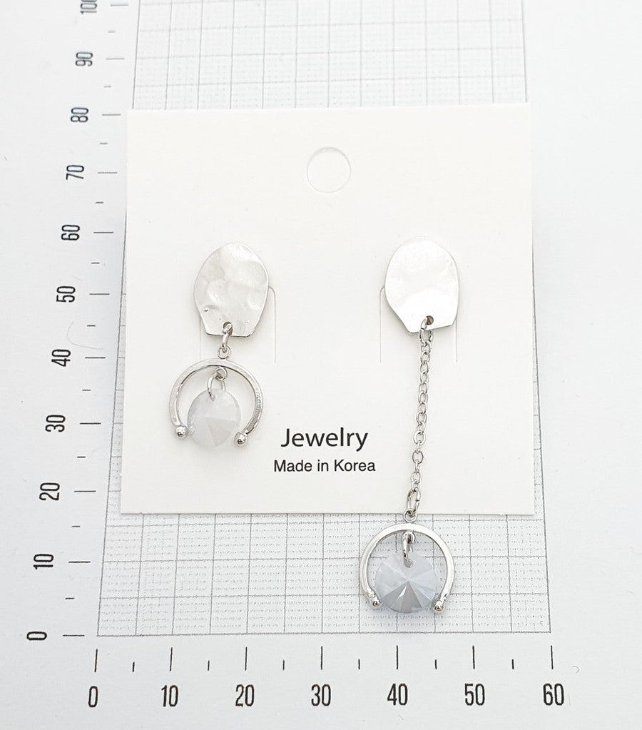 asymmetric earrings silver unique simple