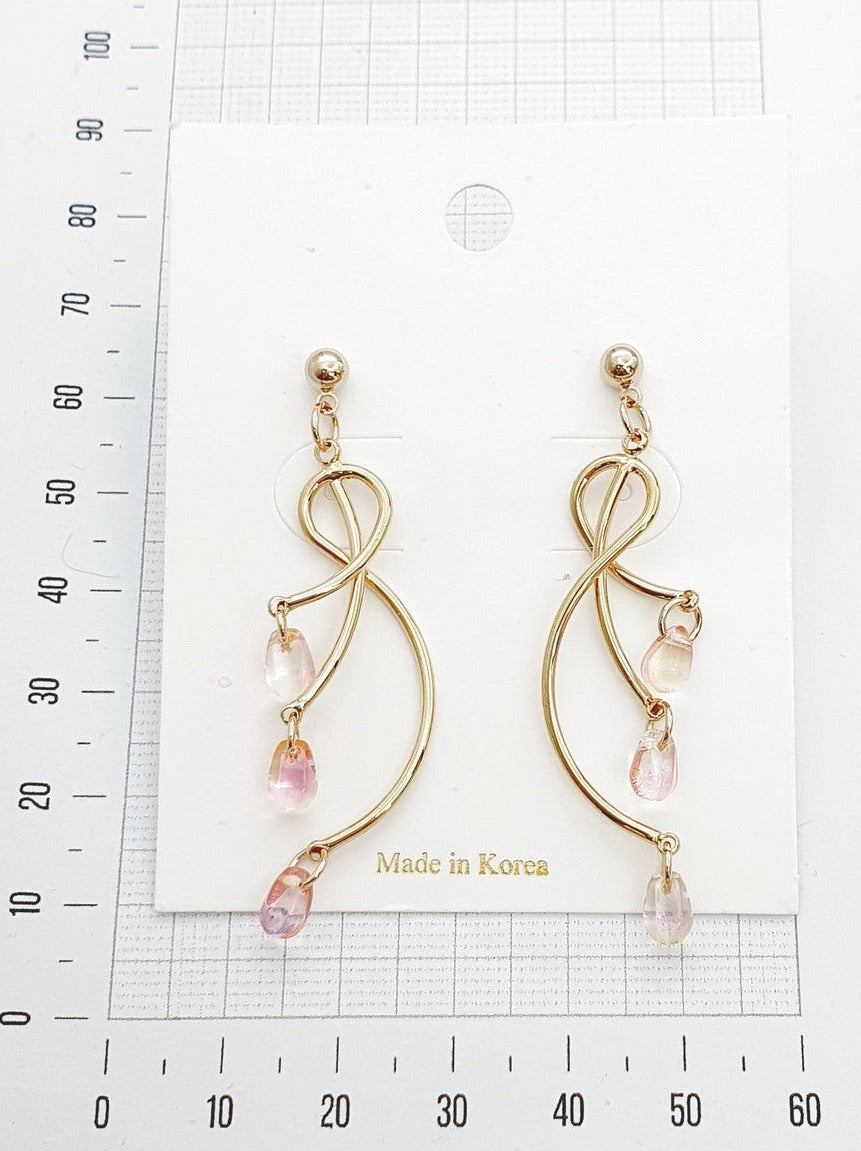 sophisticated gold peach dangle earrings accessory 
