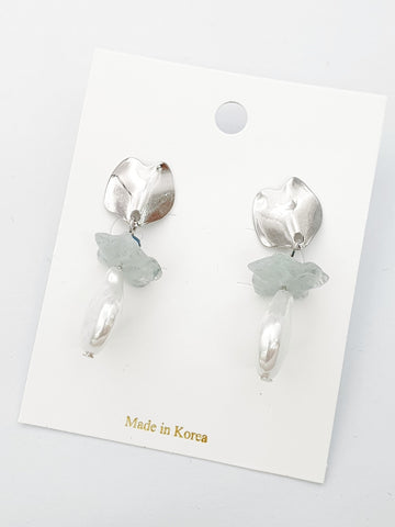 kayon silver ice blue drop dangle earrings