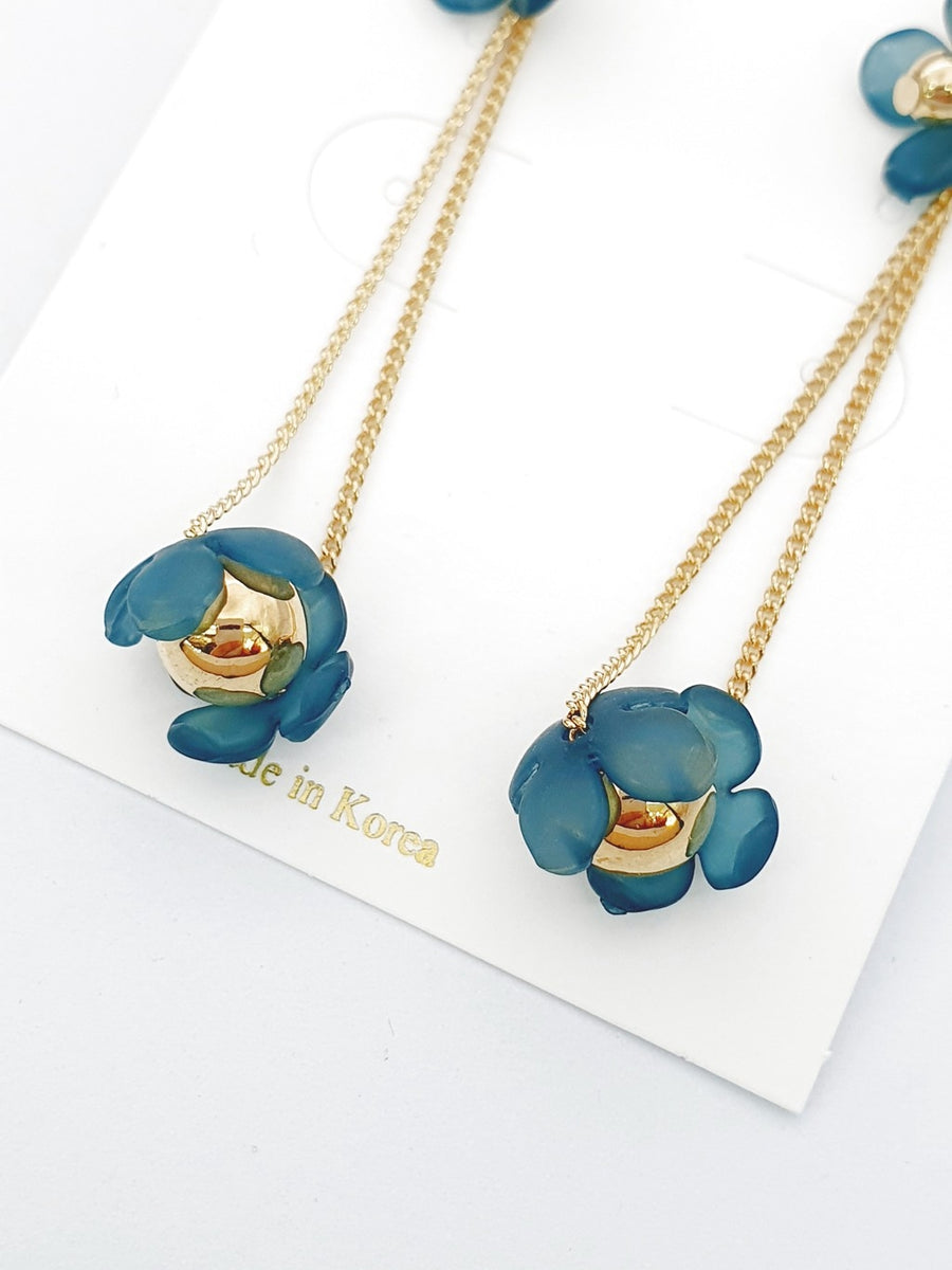 blue flower earrings