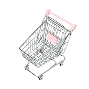 Mini Metal Shopping Cart for Desk Storage & Organization - Pink www.cutecrushco.com