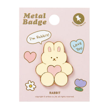 Artbox Heart Rabbit Metal Badge