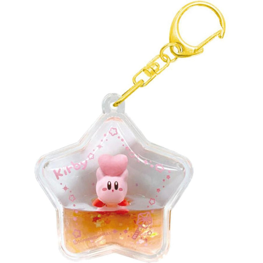 kirby pink liquid keychain