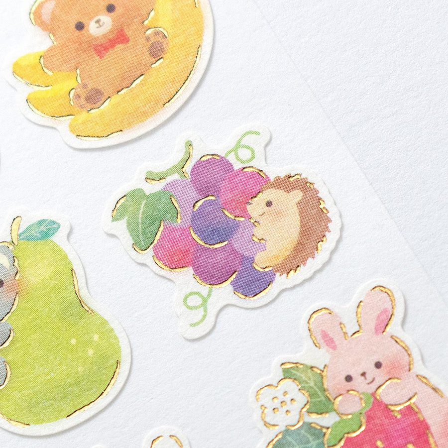 gold foil fruit sticker