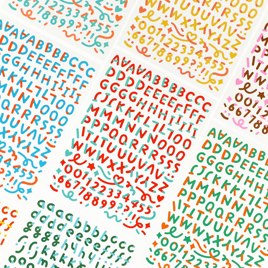 Color Combo Alphabet-Number Sticker