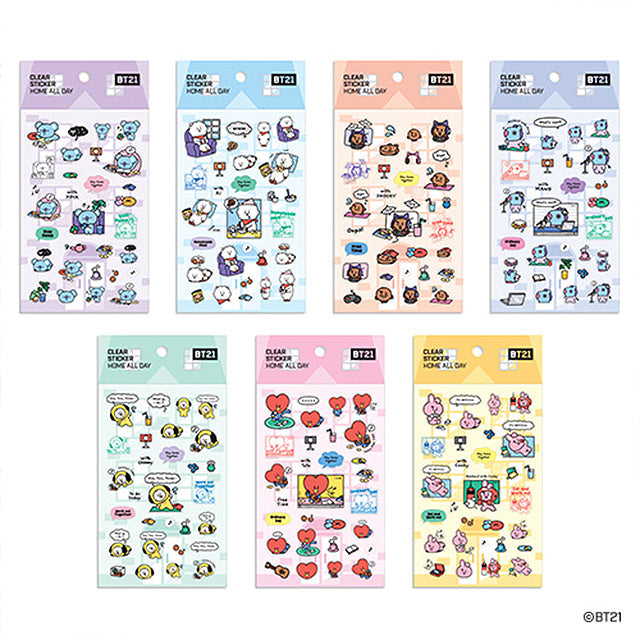 BT21 Clear Sticker Home All Day