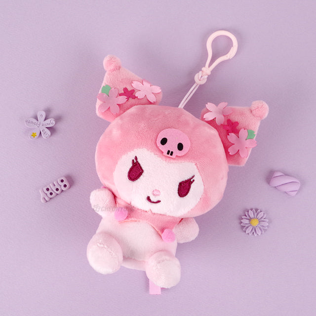 Sanrio Cherry Blossom Plush Keychain 13cm - Kuromi Cheonyu