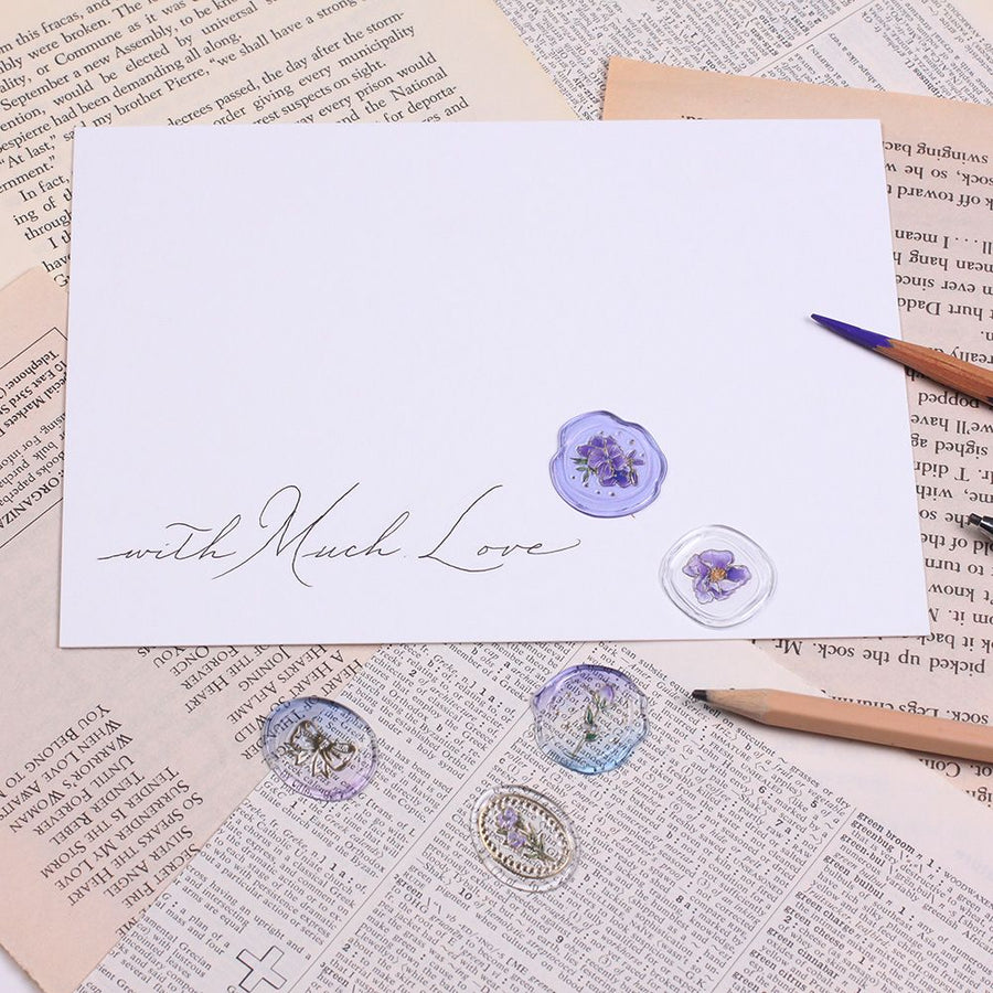 cute sealing wax sticker pure violet