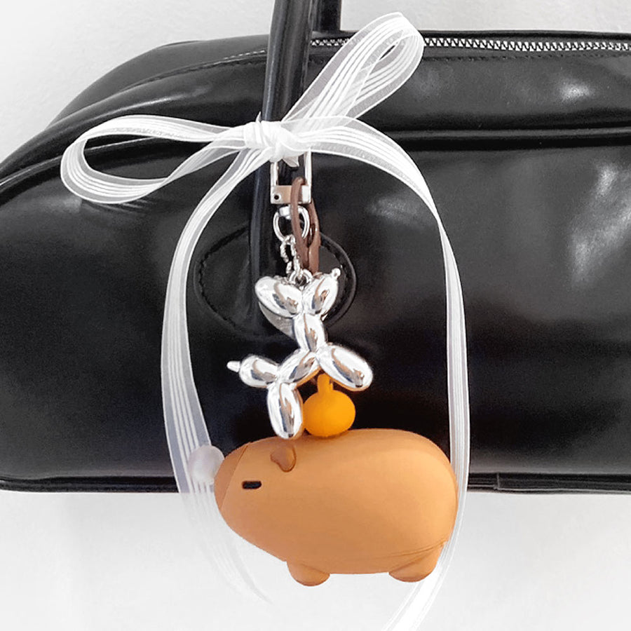 Capybara Balloon Keyring