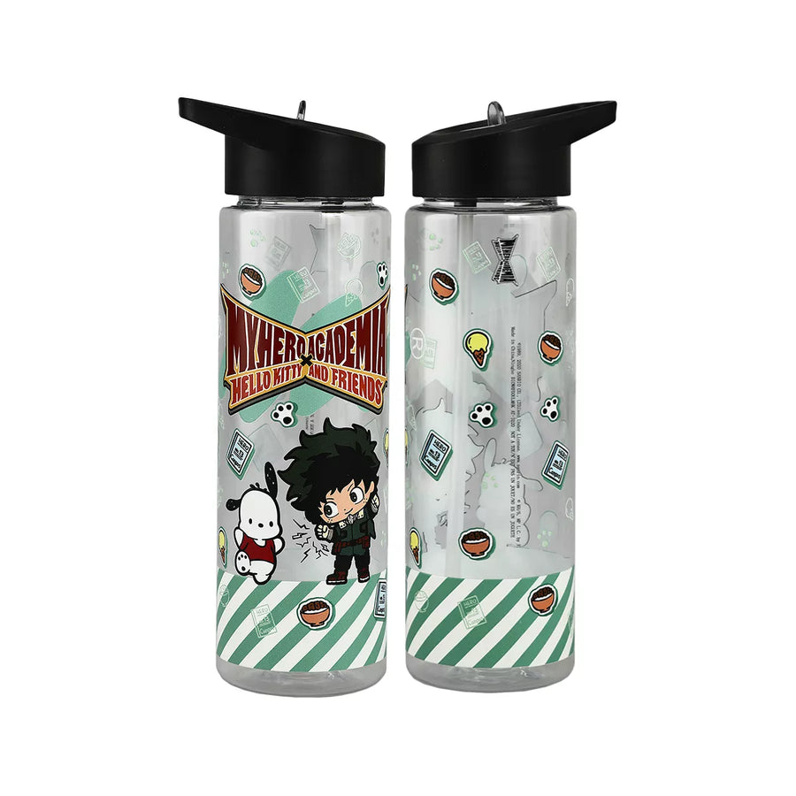 Sanrio Hello Kitty X My Hero Academia Deku and Pochacco 24 oz UV Printing Single Wall water bottle www.cutecrushco.com