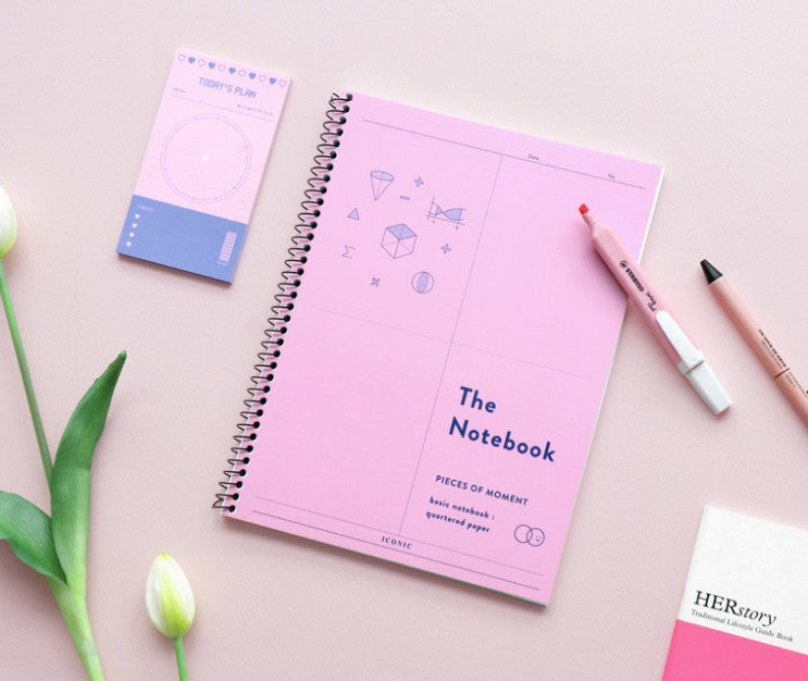 Iconic Basic Math Notebook Pink Cheonyu