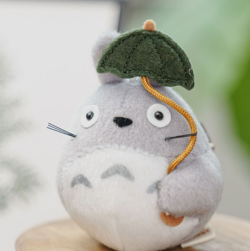 Studio Ghibli My Neighbor Totoro Fluffy Plush Keychain Umbrella Mochi