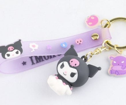 Sanrio Kuromi Figure Keyring Keychain