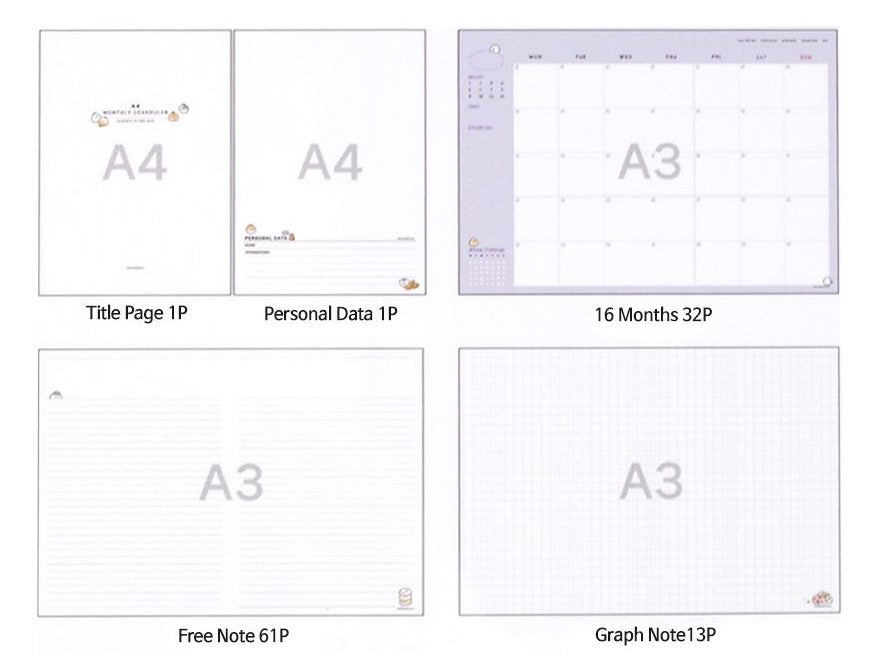 Bubble Bubble A4 Monthly Scheduler