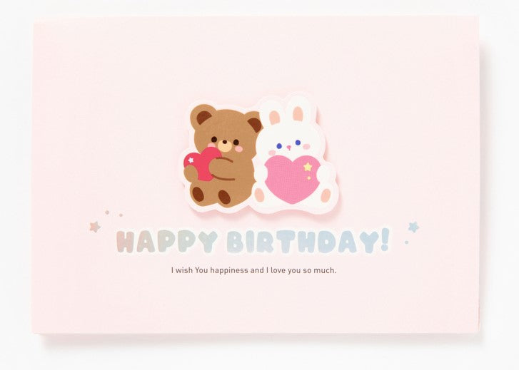 Bear & Rabbit Pop Up Birthday Card