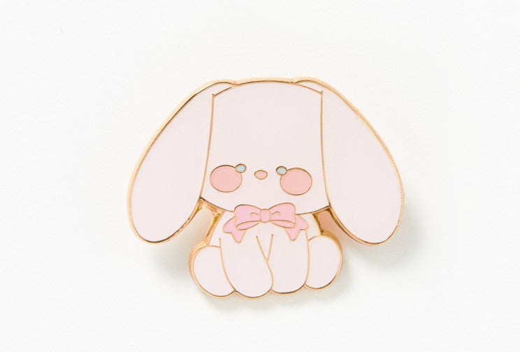 Shy Rabbit Metal Pin Badge