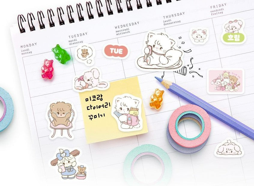 Miko Characters Calendar Stickers - Weekend