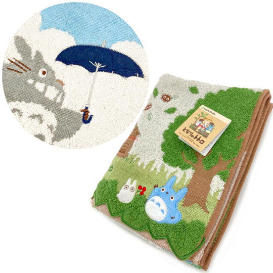 Japan Ghibli Embroidery Face Towel - My Neighbor Totoro : Walk In Sky