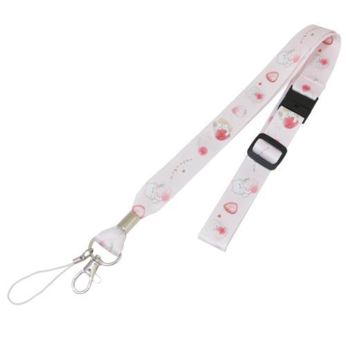 strawberry cat lanyard