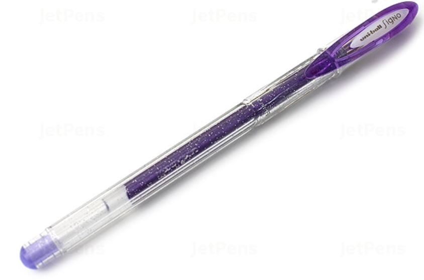 Uni-ball Signo Sparkling Glitter UM-120SP Gel Pen - 1.0 mm - Violet Uni