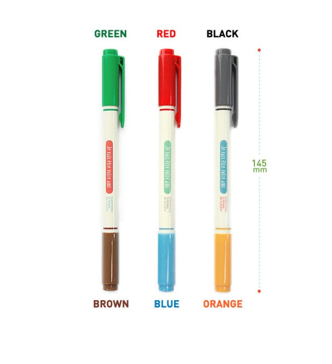 ICONIC COLOR TWINPEN 6 Colors Cheonyu