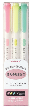 Zebra Mildliner 3 Color Set Highlighter SD
