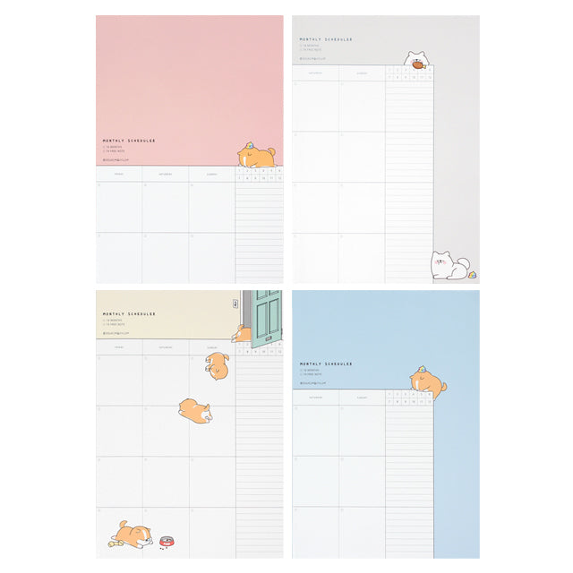 A4 Sleepy Puppy Monthly Planner CUTE CRUSH