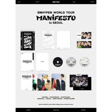 Enhypen World Tour 'Manifesto' In Seoul (Dvd) Kpop Album