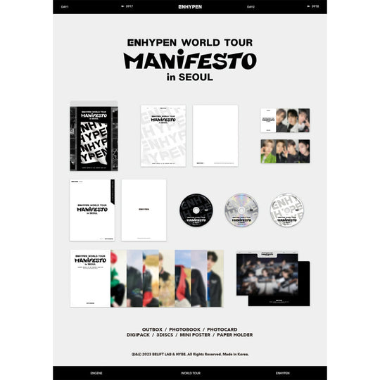 Enhypen World Tour 'Manifesto' In Seoul (Dvd) Kpop Album