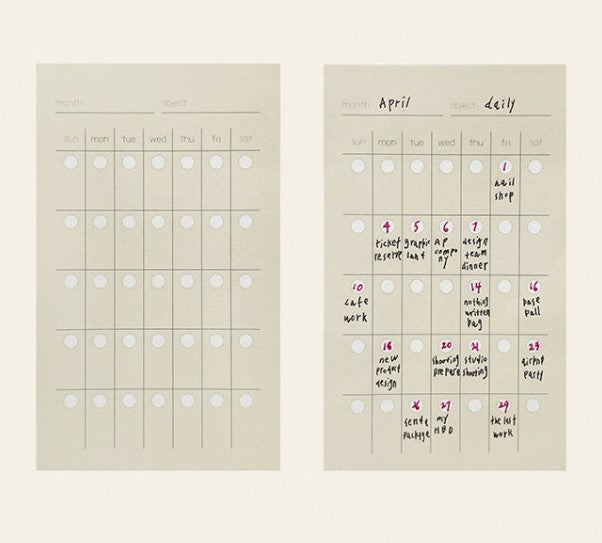 Suatelier Sticky Memo Note Monthly Plan 1939 JR