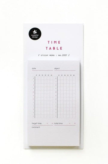 Suatelier Sticky Memo Note Time Table 1937 JR